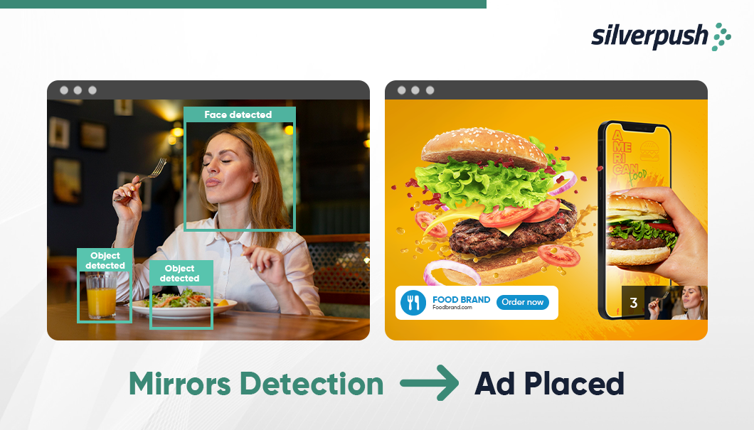 ad placed after contextually detecting with Mirrors