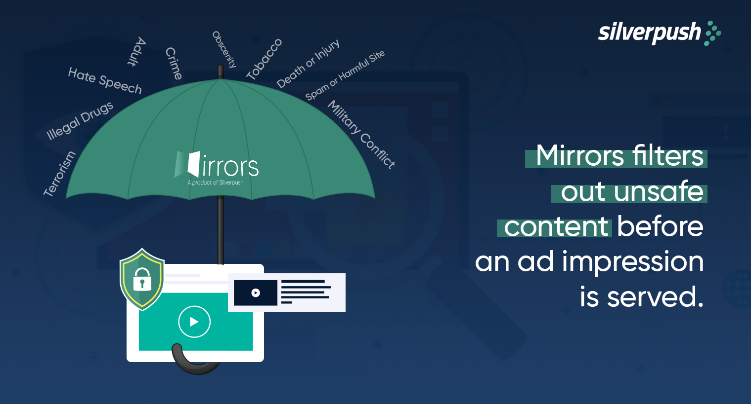 Mirrors filters out unsafe content before an ad impression is served